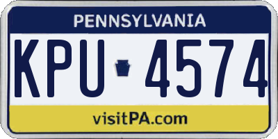 PA license plate KPU4574