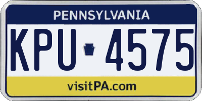 PA license plate KPU4575
