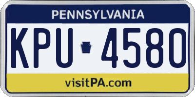 PA license plate KPU4580