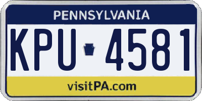PA license plate KPU4581