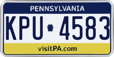 PA license plate KPU4583