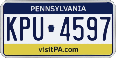 PA license plate KPU4597