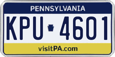 PA license plate KPU4601