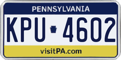 PA license plate KPU4602