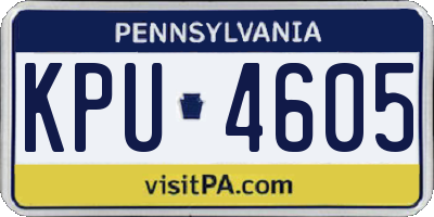 PA license plate KPU4605