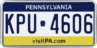 PA license plate KPU4606