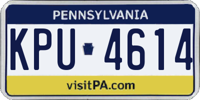 PA license plate KPU4614