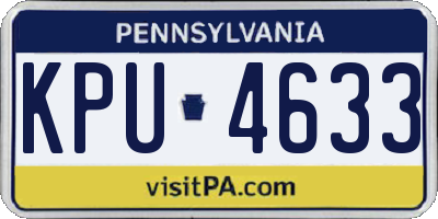 PA license plate KPU4633