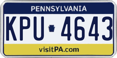 PA license plate KPU4643