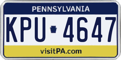 PA license plate KPU4647