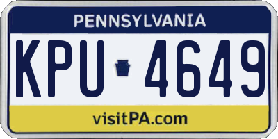 PA license plate KPU4649