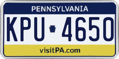 PA license plate KPU4650