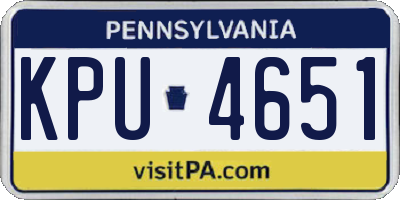 PA license plate KPU4651