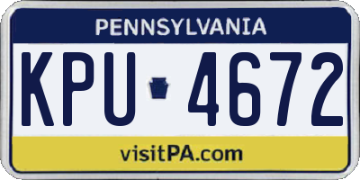 PA license plate KPU4672