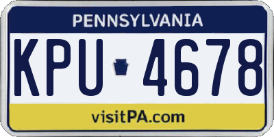 PA license plate KPU4678
