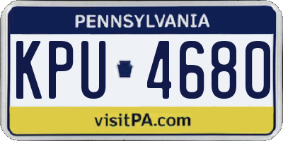 PA license plate KPU4680