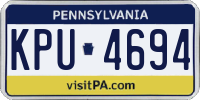 PA license plate KPU4694