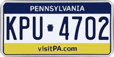 PA license plate KPU4702