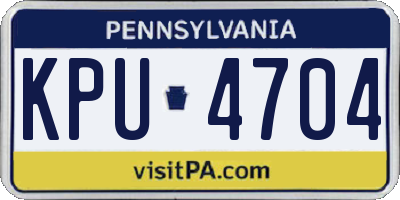 PA license plate KPU4704