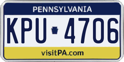PA license plate KPU4706