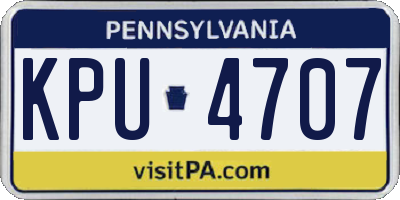 PA license plate KPU4707