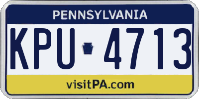 PA license plate KPU4713