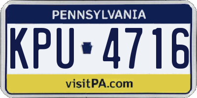 PA license plate KPU4716