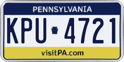 PA license plate KPU4721