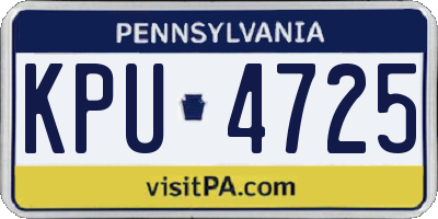PA license plate KPU4725