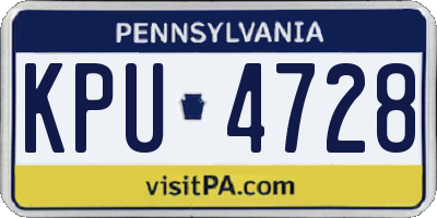 PA license plate KPU4728