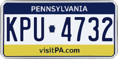 PA license plate KPU4732