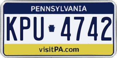 PA license plate KPU4742
