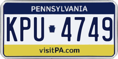 PA license plate KPU4749