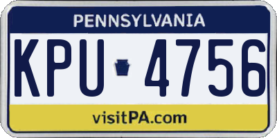 PA license plate KPU4756