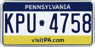 PA license plate KPU4758