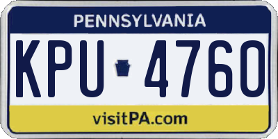 PA license plate KPU4760