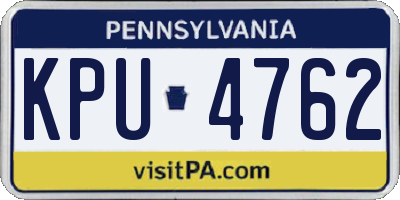 PA license plate KPU4762