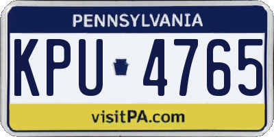 PA license plate KPU4765