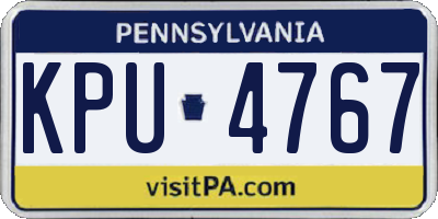 PA license plate KPU4767
