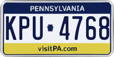 PA license plate KPU4768