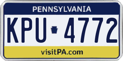 PA license plate KPU4772