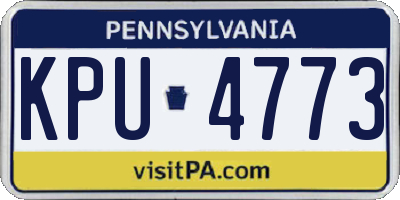 PA license plate KPU4773