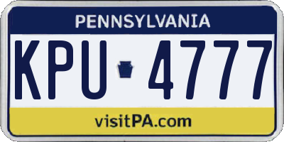 PA license plate KPU4777