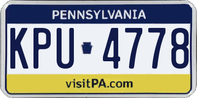 PA license plate KPU4778