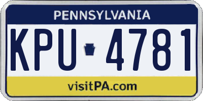 PA license plate KPU4781