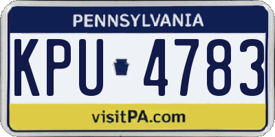 PA license plate KPU4783