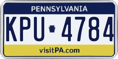 PA license plate KPU4784