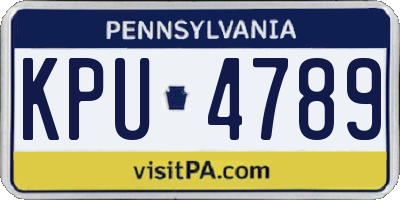 PA license plate KPU4789