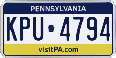 PA license plate KPU4794