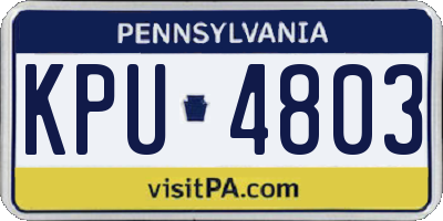 PA license plate KPU4803
